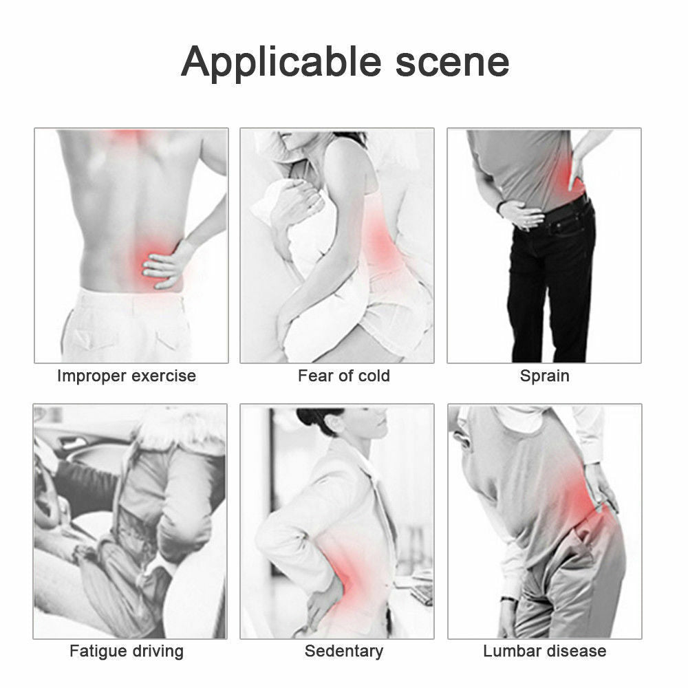 Lumbar & Lower Back Support Belt Brace Strap Pain Relief Posture Waist Trimmer