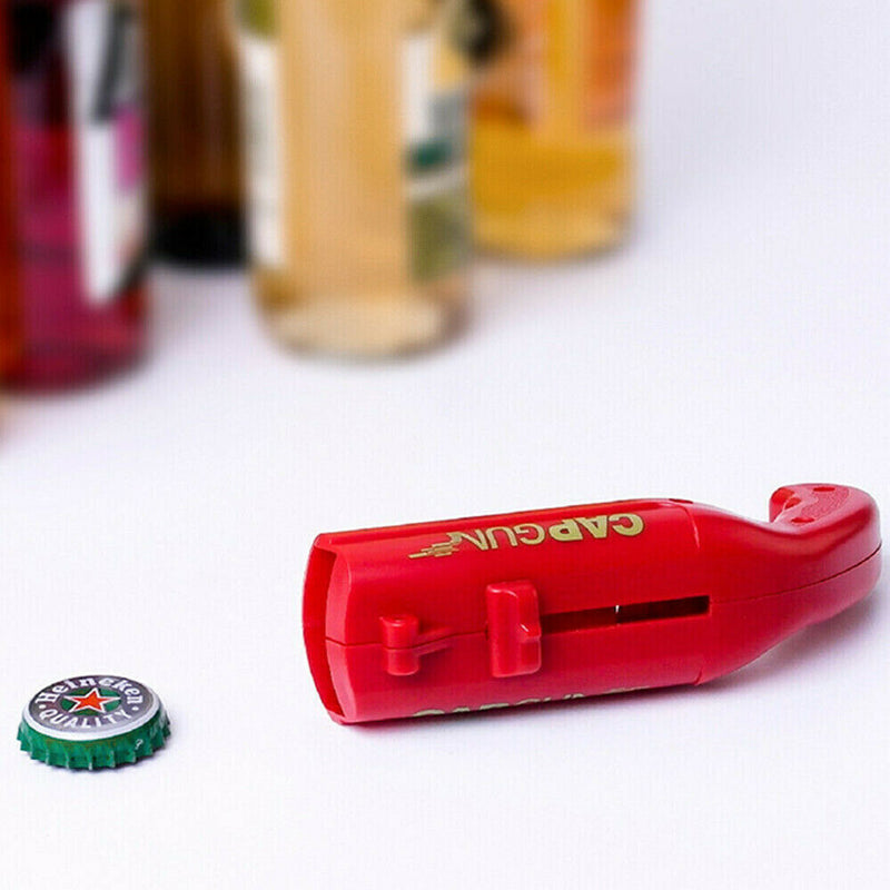 Gun Beer Bottle Opener Launcher Drinking Game Cap Plastic Shooter for Party