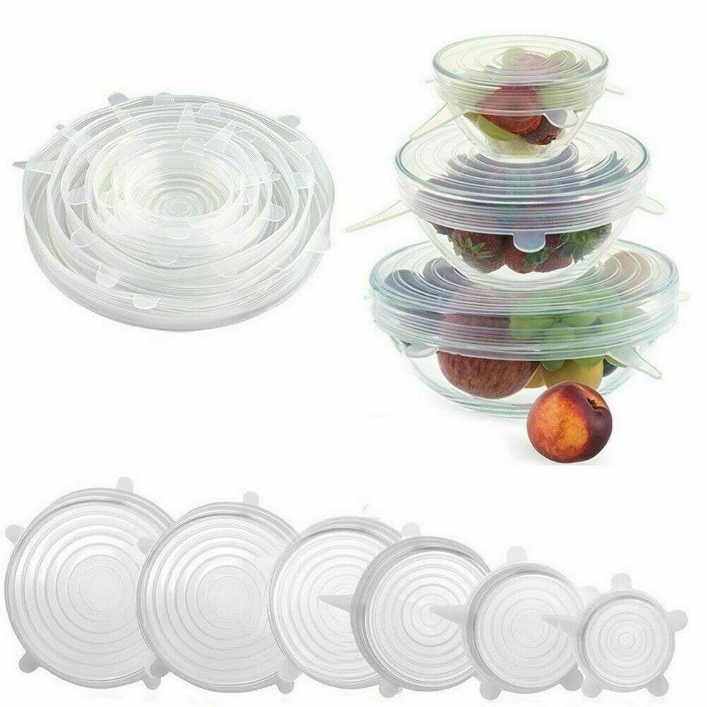 6pcs Stretch Reusable Silicone Food Cover
