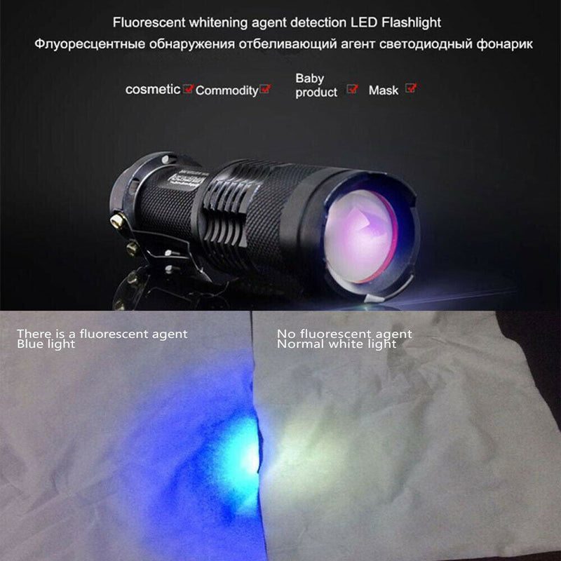 UV Ultra Violet LED Flashlight Blacklight Light 395 nM Inspection Lamp Torch