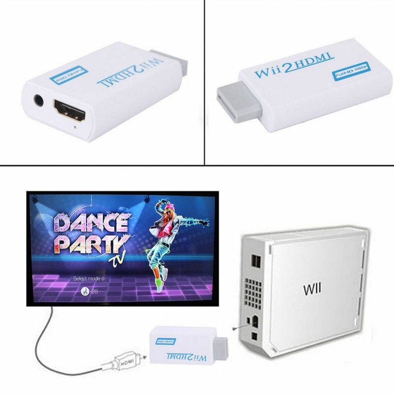Wii HDMI Adapter 1080p Wii to HDMI Converter 3.5mm Adapter Audio HD Video Output