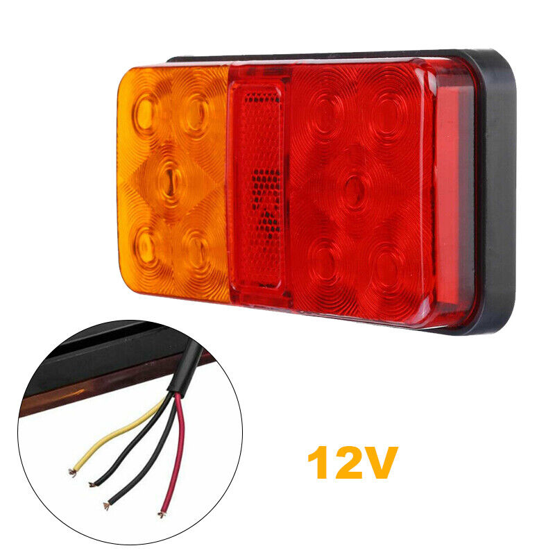 2Pcs Tail Lights 10 LED Trailer Truck Light 12V Turn Signal Rear Stop Brake