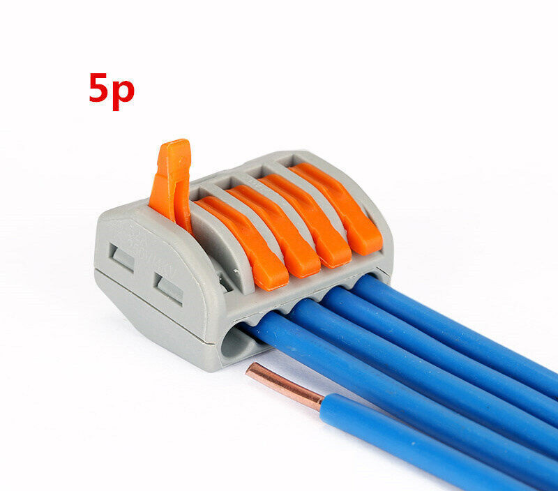 60pcs Reusable Spring Lever Terminal Block Cable Wire Connector 2/3/5 Way