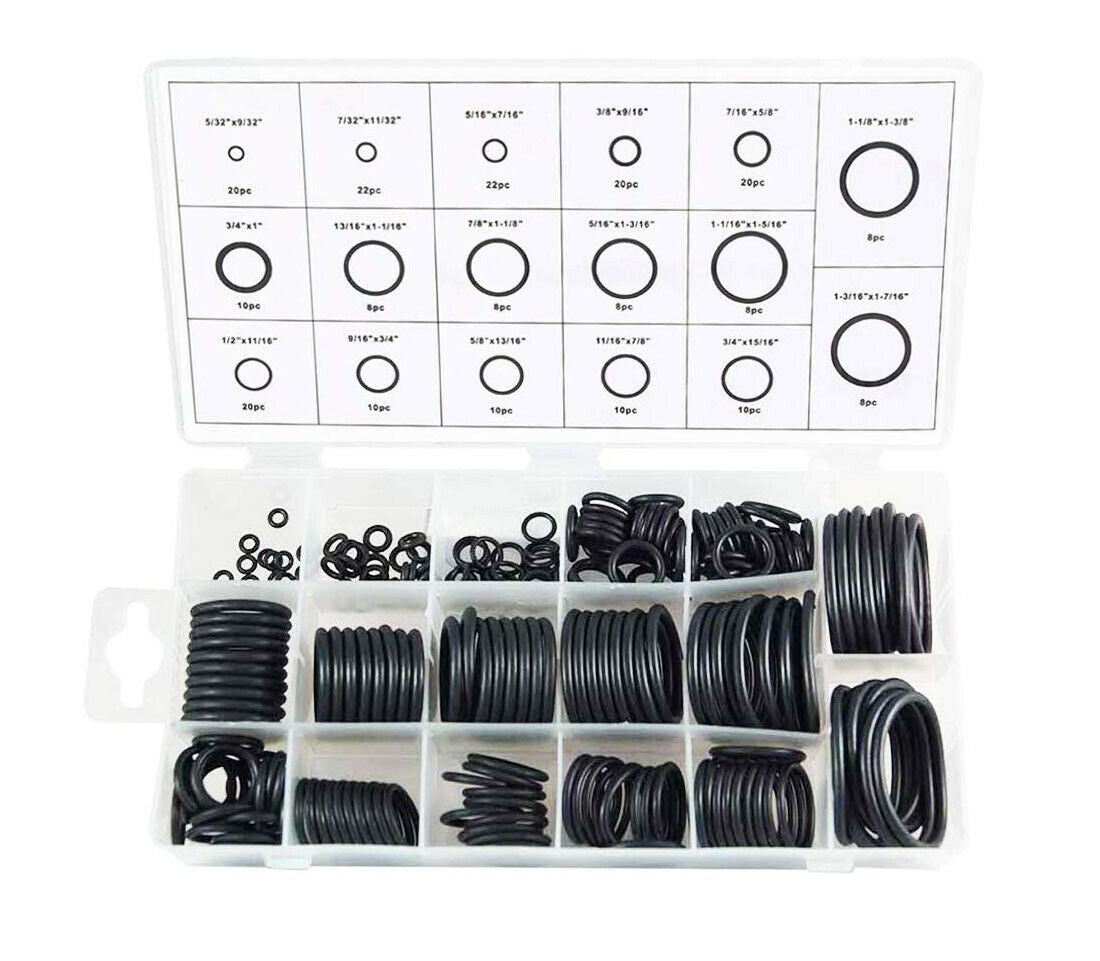 Free shipping-222pc 17 Size O - Ring Assortment Imperial / SAE Rubber Washer Kit