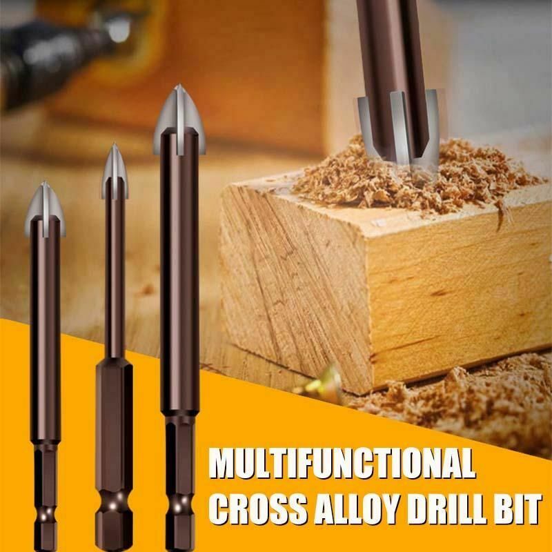 5Pcs Universal Efficient Drilling Tool Multifunctional Cross Alloy Drill Bit