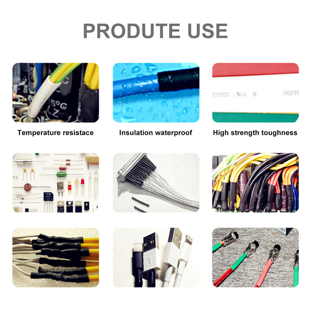 Free shipping- 530Pc Car Electrical Assorted Heat Shrink Kit Cable Wire Wrap Tubing Tube Sleeve
