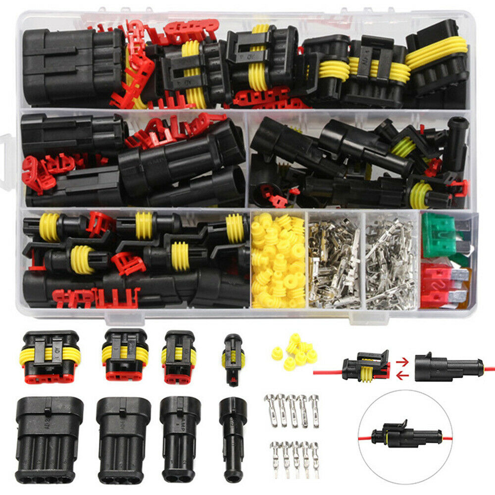 240 Pcs 12V Electrical Terminal Wire Connectors Kit 1/2/3/4/5/6 Pin Waterproof