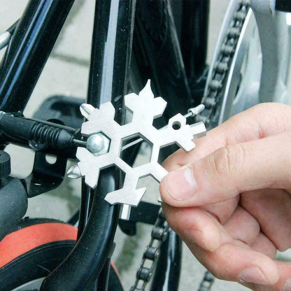 18 in 1 Stainless Multi-tool Snowflake Keychain Screwdrive