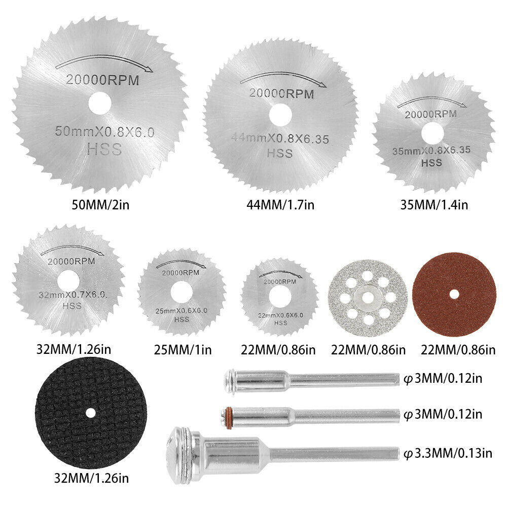 41Pcs Mini Diamond Cutting Discs Wheel Saw Blades Grind For Dremel Rotary Tool