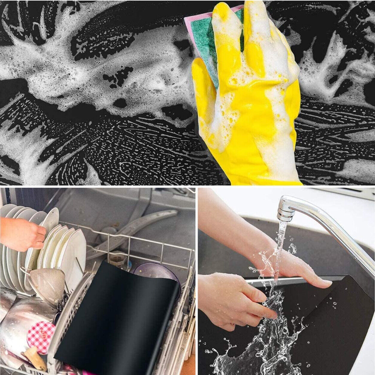 5x BBQ Grill Mats Reusable Baking Cooking Sheet Non-Stick Teflon Barbecue Pad