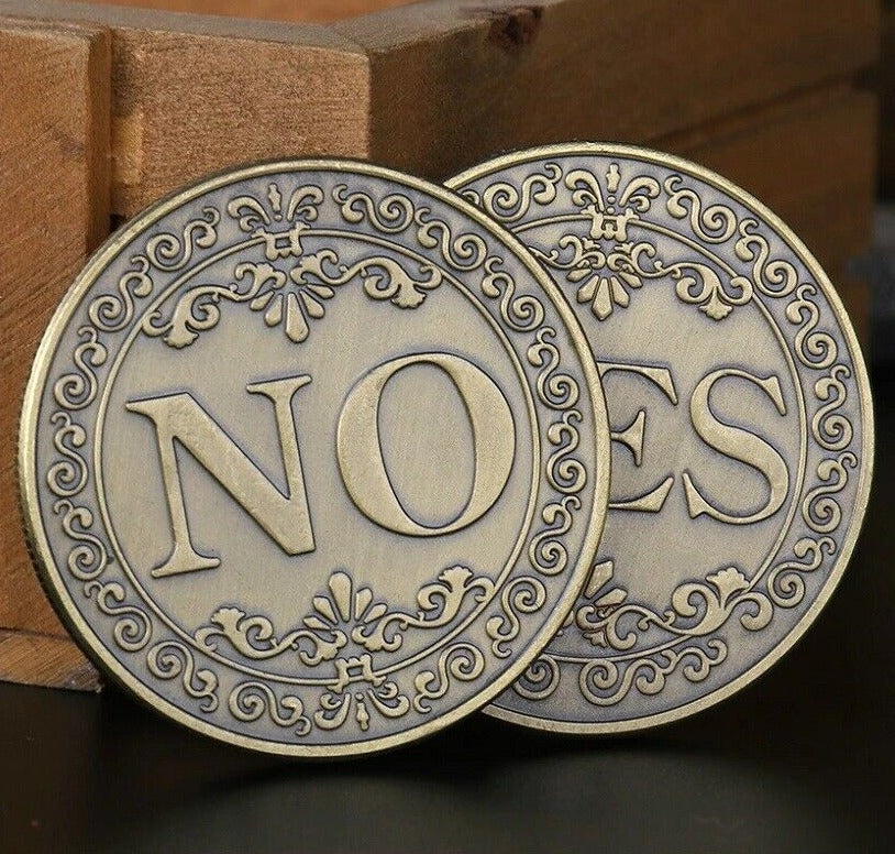 40MM YES or NO Bronze Decision Letter Flip Coin Embossed Commemorative