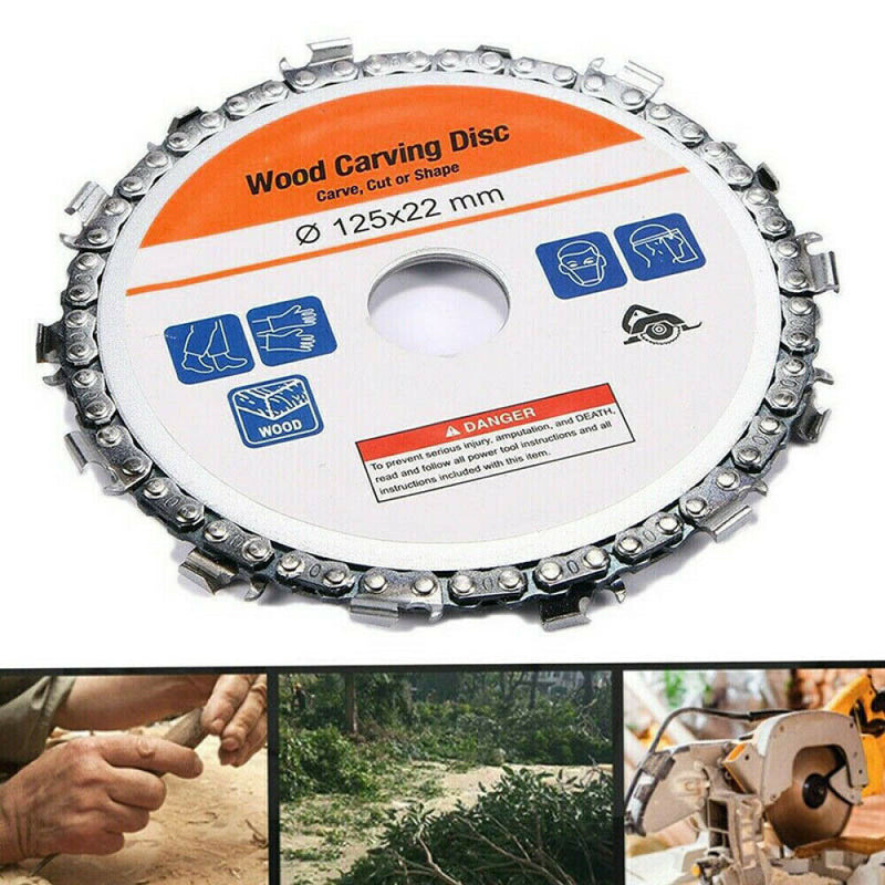 5 inch 14 Tooth Woodworking Chain Plate for Angle Grinder Wood Carving Disc