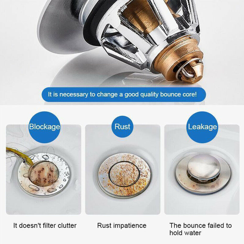 Free shipping- Universal Steel Push Type Drain Filter Bounce Core