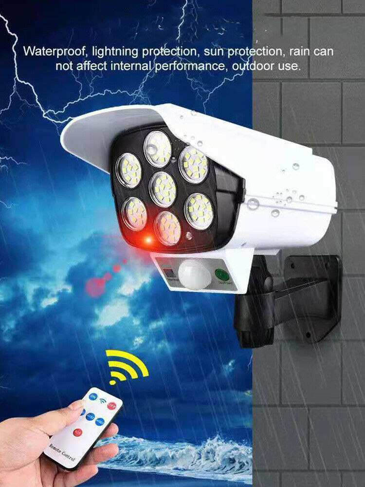 Solar Powered 77 LED Outdoor Sensor Light Fake Security Camera