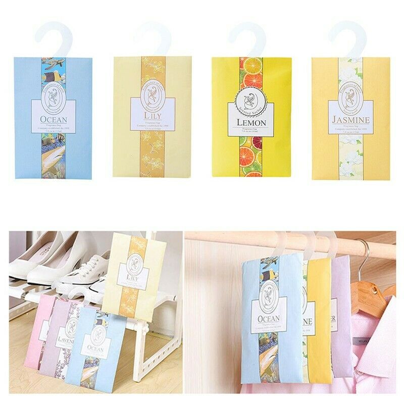 Free shipping- 6pcs Scented Hanging Wardrobe Sachets Freshener Fragrance Freshener Air Drawer Room