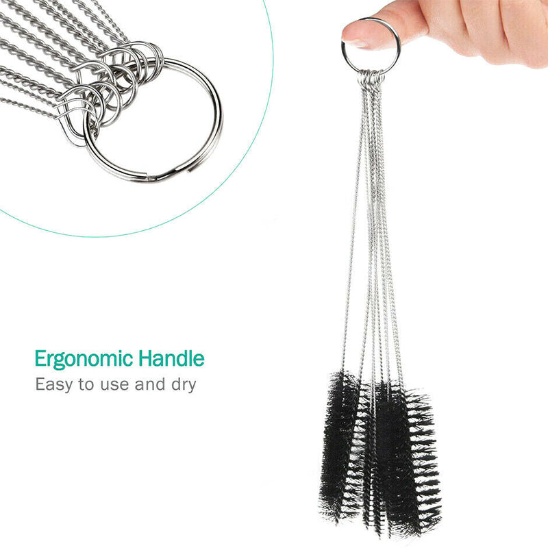 Free shipping-10Pcs Nylon Straw Brush with Key Ring