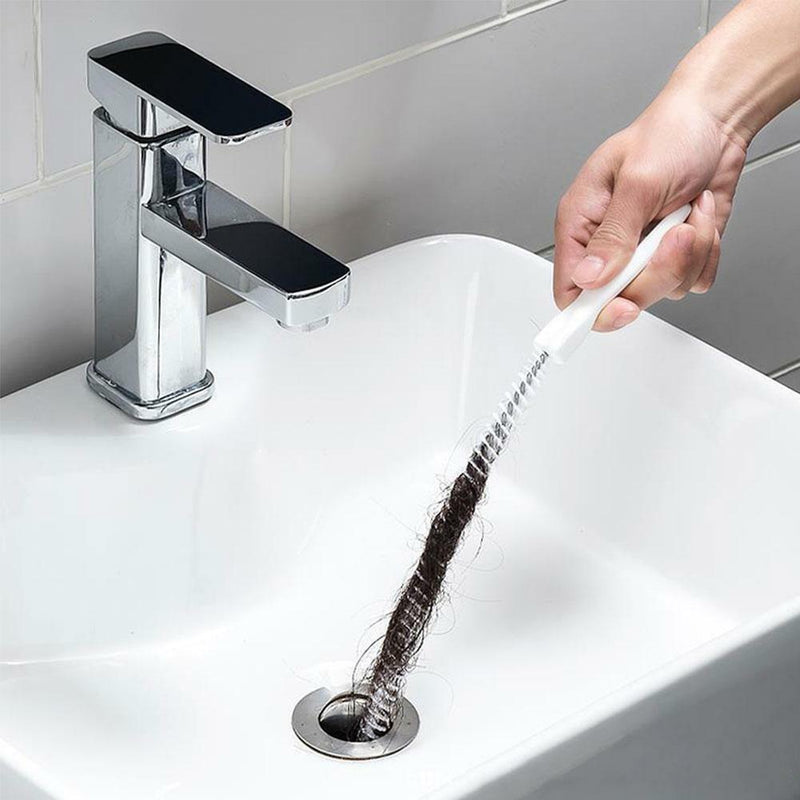 45cm Drain Cleaning Hair Clog Tool Clean Wand Bathtub Kitchen Sink Pipe Brush