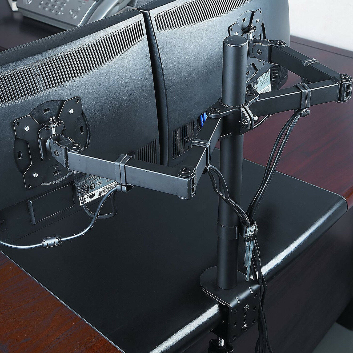 Adjustable 2 Arm Desk Monitor Stand