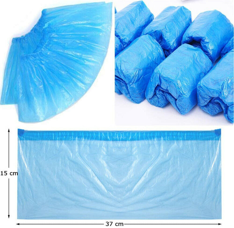 $3- 100pcs Waterproof Plastic Disposable Shoe Cover
