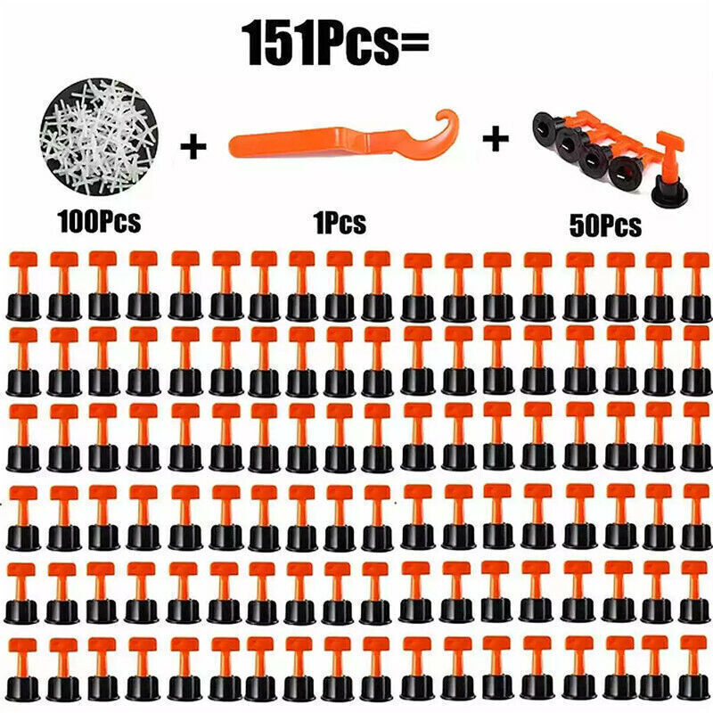 CLEARANCE- 151PCS Tile Leveling Leveler System Kits Tile Spacer Floor Tool Construction