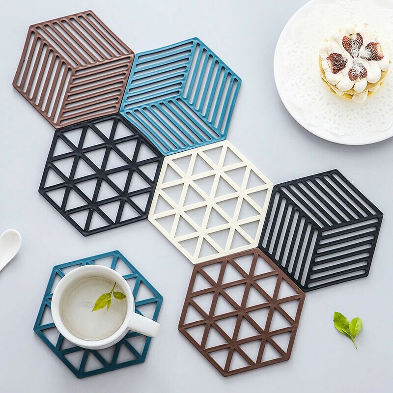 Free shipping- 2PCS Dinner Hollow Silicone Home Table Decoration Bowl Tea Cup Pad Coaster Table Mat Placemat