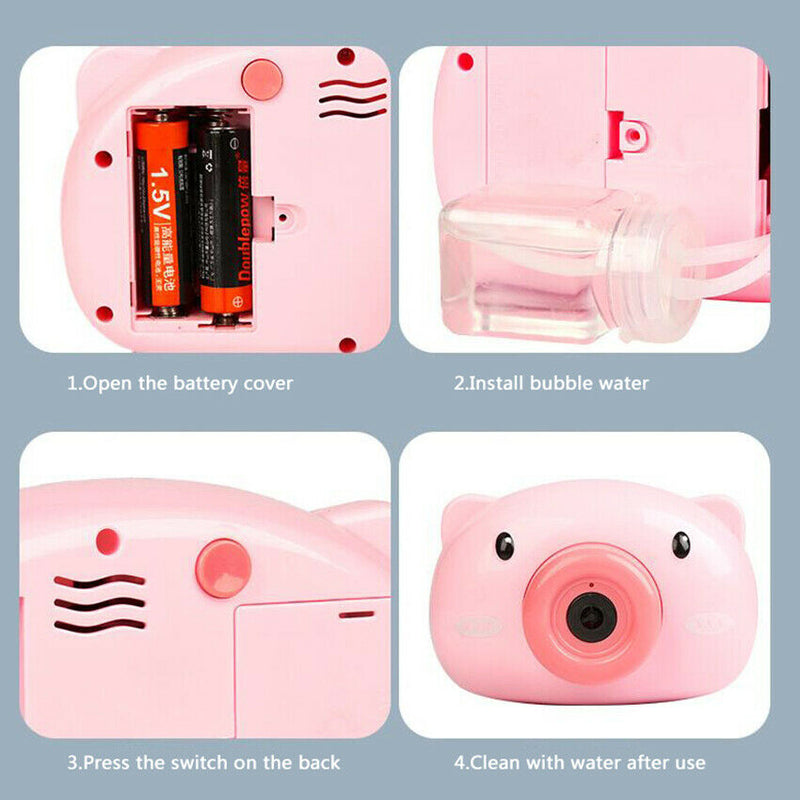 Free shipping-Piggy Camera Bubble Maker Machine with BATTERY