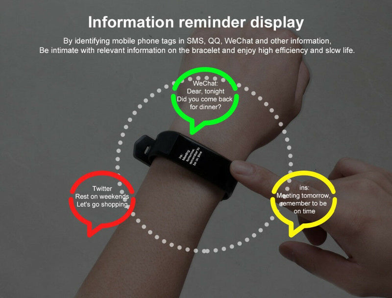 Free shipping- Heart Rate Sleep Monitor Bluetooth Smart Bracelet