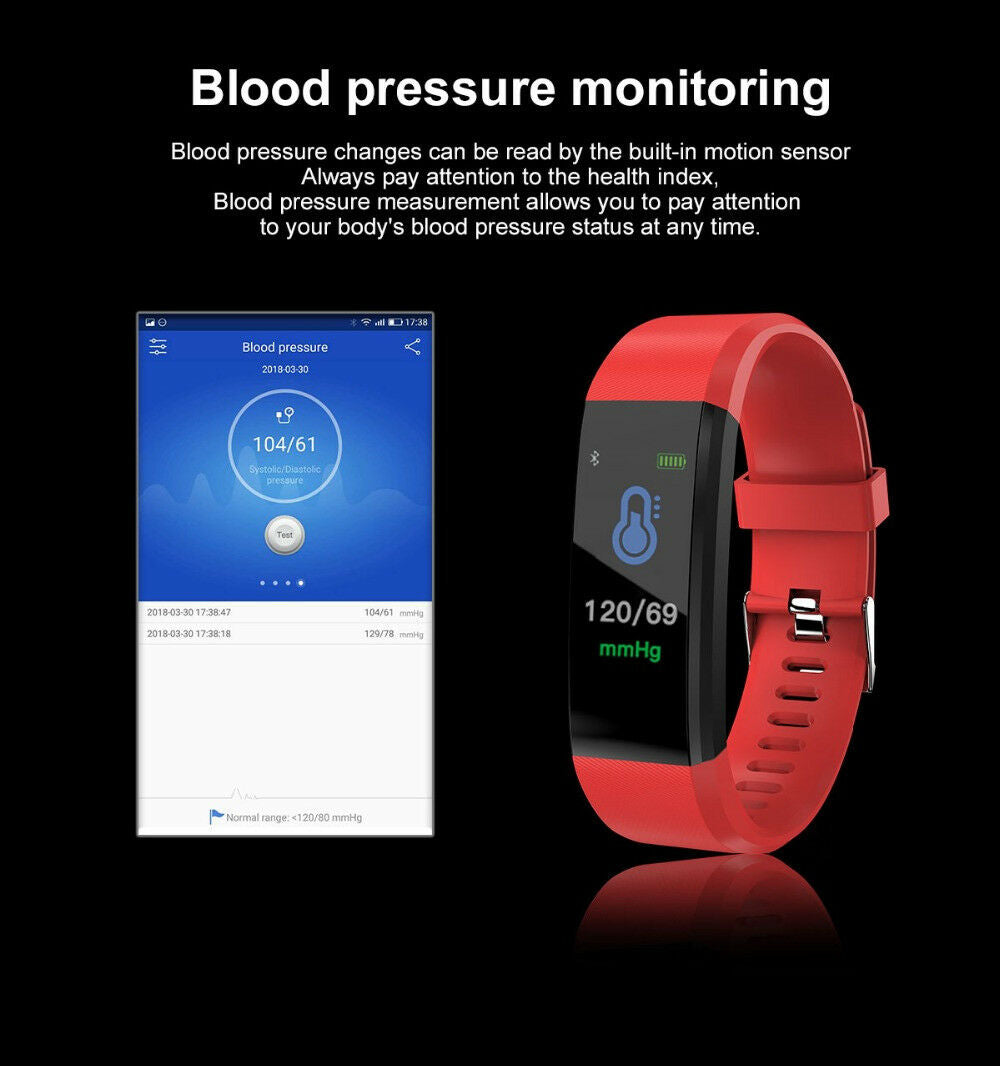 Heart Rate Sleep Monitor Bluetooth Smart Bracelet