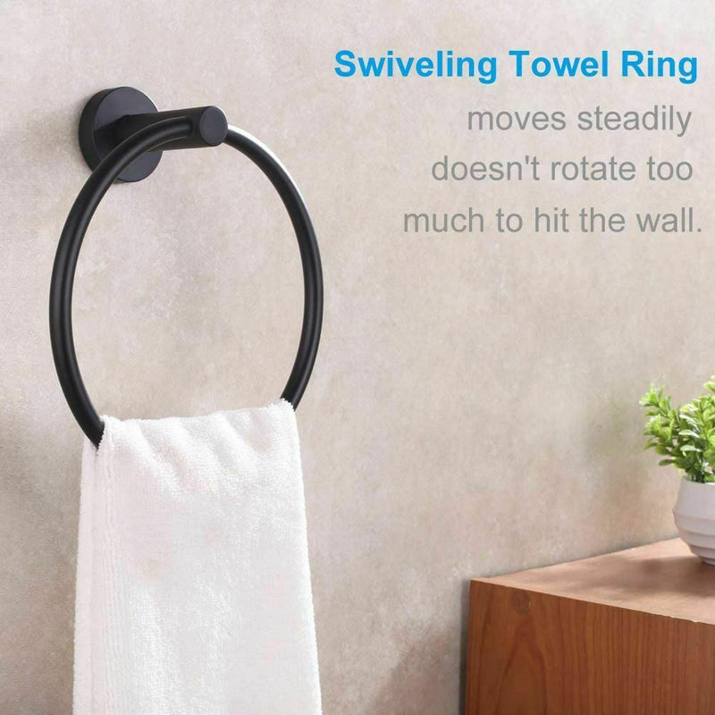 Free shipping- Round Hand Towel Ring Single Rack Rail Holder Hanger Wall Mount Bathroom