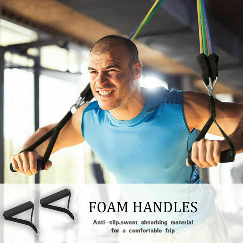 Free shipping-11PCS Latex Elastic Yoga Strap Resistance Bands