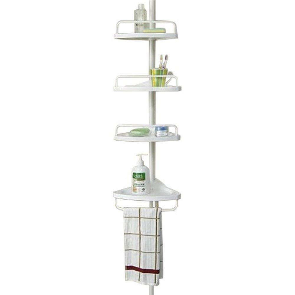 Telescopic Spring Tension Pole 4 Shelf Corner Bath Shower Rack Caddy Organiser