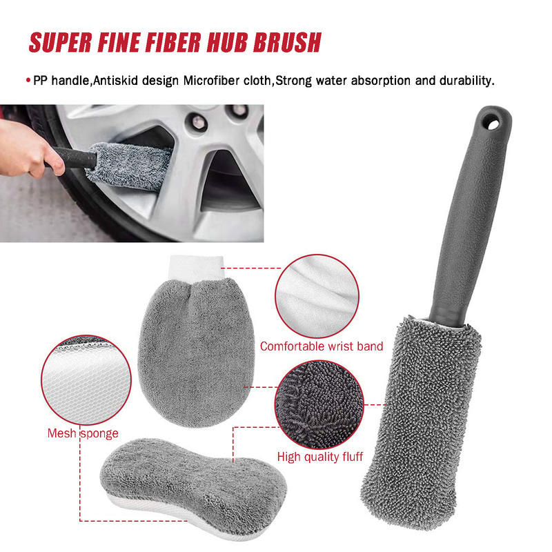 Free shipping- 9PC Microfiber Wash Cleaning Care Tools Kit