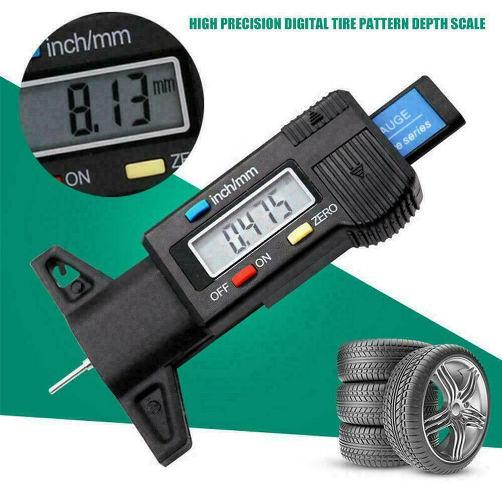 Car Digital Tyre Tread Depth Measure Gauge Brake Pad Tester Caliper LCD Display