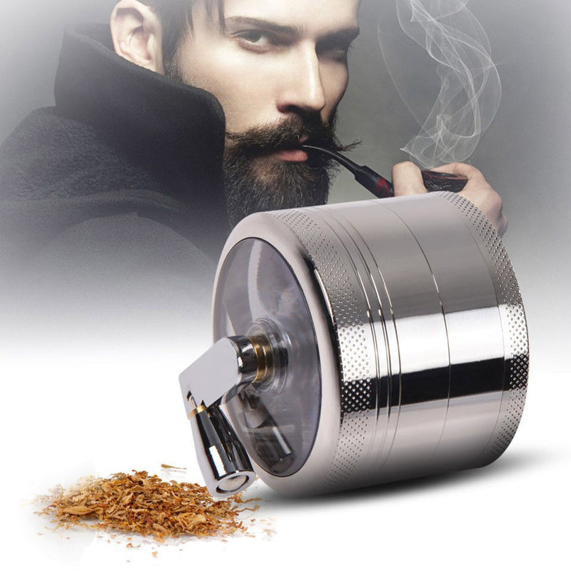 4-Layer Smoke Grinder Aluminum Herb Grinders Hand Crank Herbal Tobacco Grinder