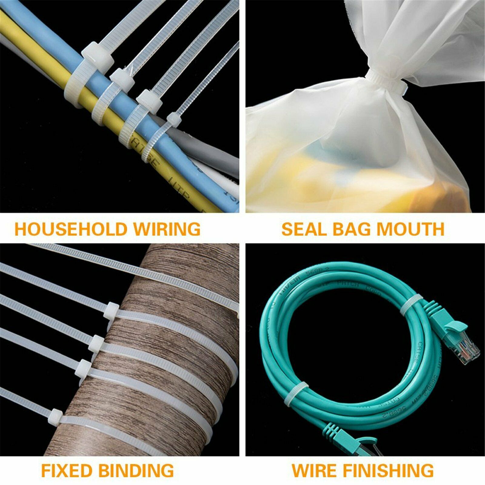 Cable Ties Zip Ties Nylon UV Stabilized 100x Bulk Cable Tie
