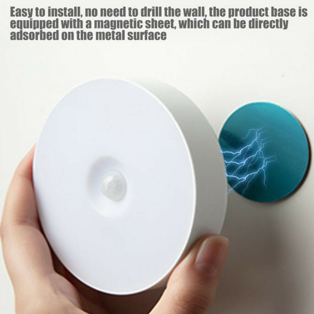 2X Motion Sensor LED Night Light Body Induction Lamp USB Rechargeable Wall Mount