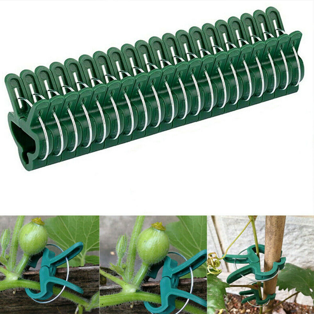 20PCS Garden Plant Clips Tomato Tie Stem Orchid Support Weatherproof Grow Training