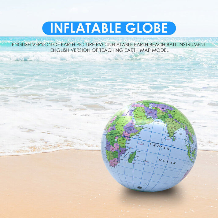 Inflatable World Globe Earth Teaching Geography Map Beach Ball – OzBuyItNow