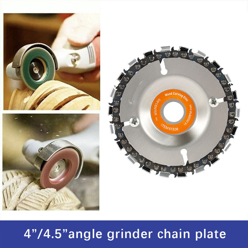 4 Inch 22 Tooth Woodworking Chain Plate for Angle Grinder Wood Carving Disc