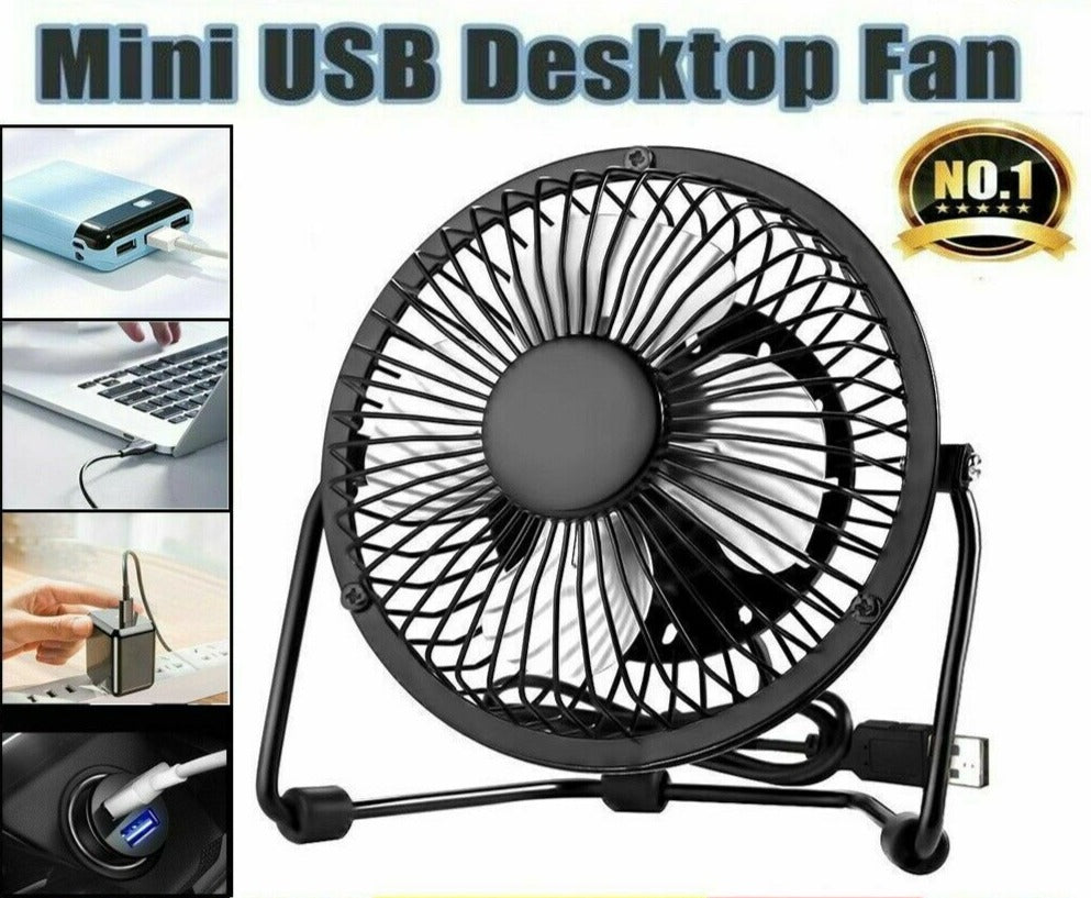 6' Inch USB Powered Desk Noiseless Portable Fan