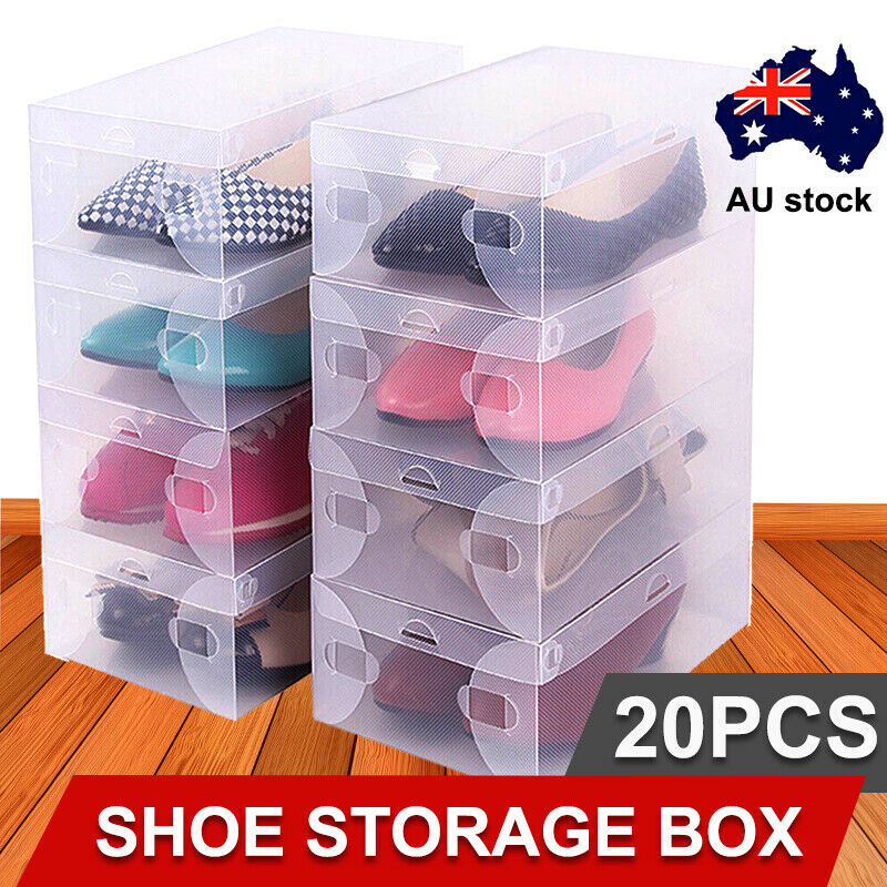 Free shipping-20x Foldable Clear Shoe Storage Box