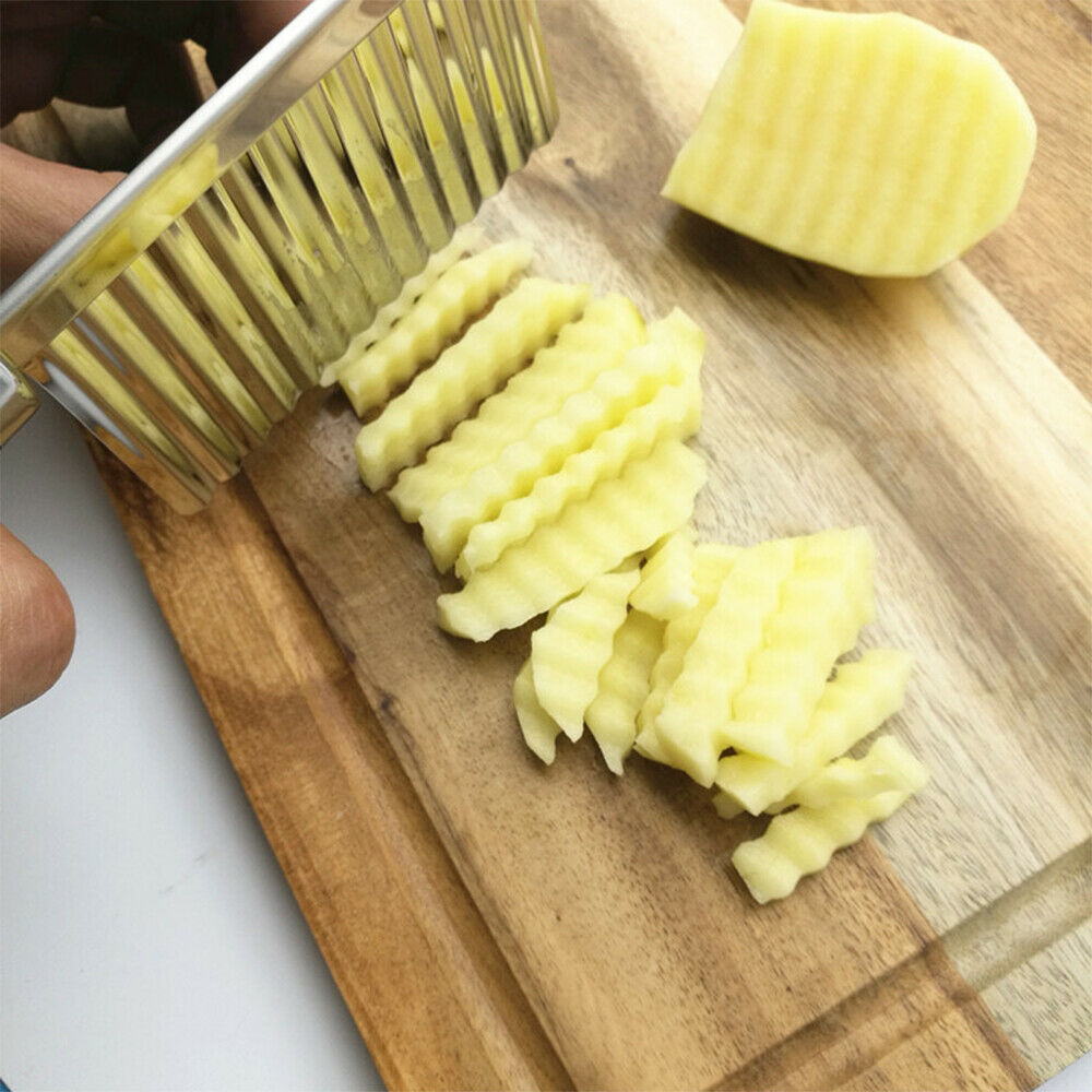 Free Shipping - Potato Wavy Edged Knife Stainless Steel Kitchen Gadget Vegetable Fruit Cutting Peeler Cooking Tool Accessories