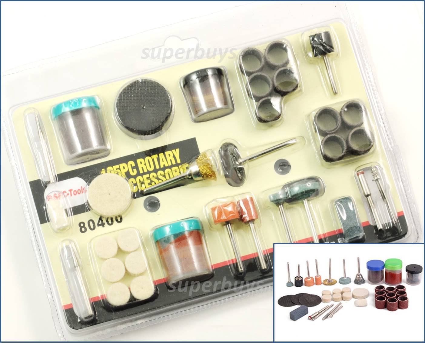 CLEARANCE- 105pc Rotary Drill Bit Die Grinder Stone Buffing Polish Grinding For Rotary Tool