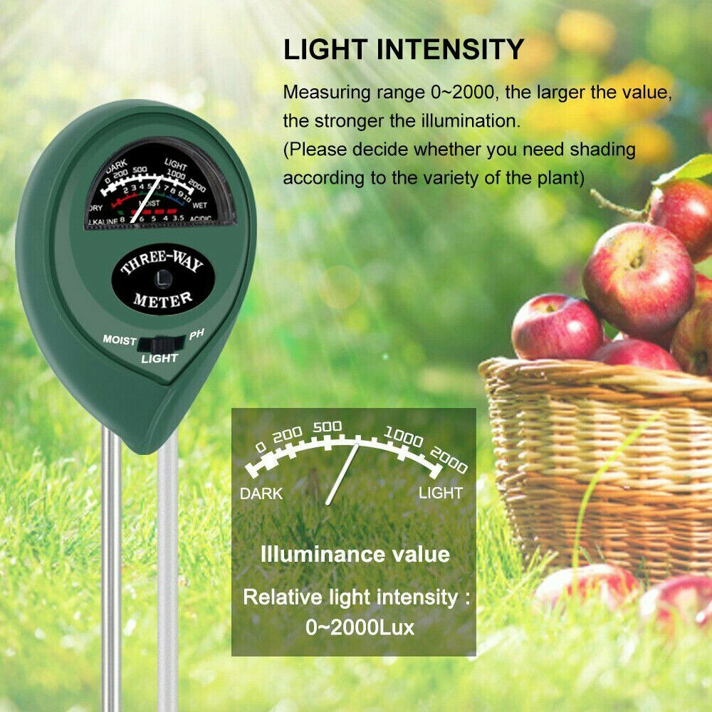 3 in 1 Soil PH Tester Water Moisture Test Meter Kit For Garden