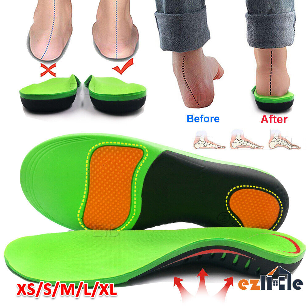 A Pair Orthotic Insoles Arch Support Flat Foot High Plantar Feet Fasciitis Pad Insert