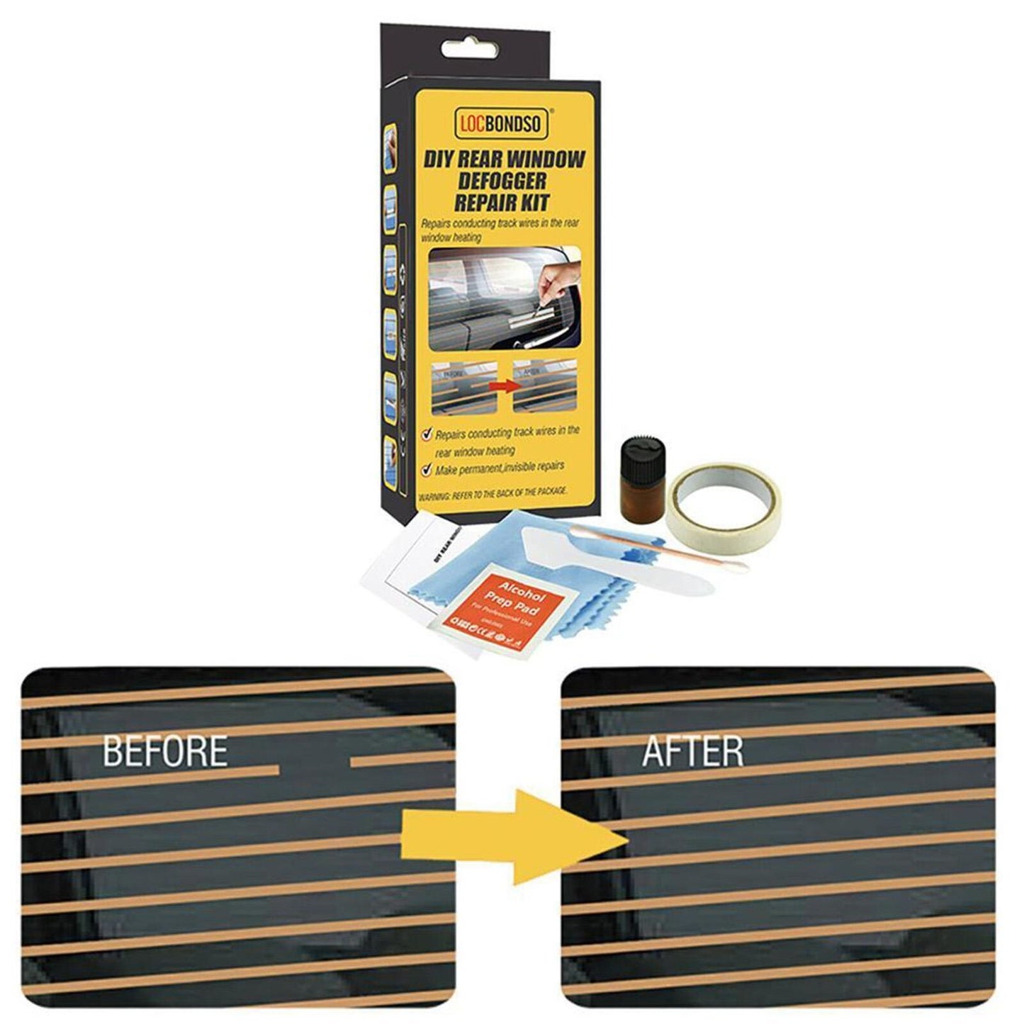 CLEARANCE- LOCBONDSO Complete Rear Window Defogger/Demister Repair Kit