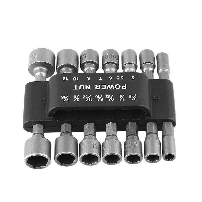 14PC Power Nut Driver Bit Sets 1/4" Hex for Quick Change Chuck Electric Hand Drill