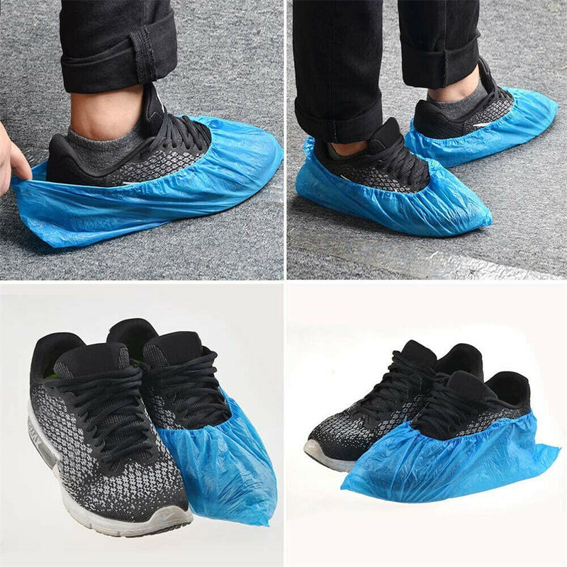 $3- 100pcs Waterproof Plastic Disposable Shoe Cover