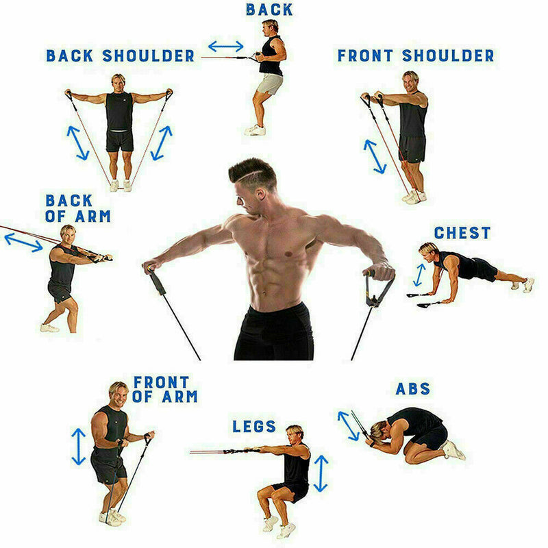Free shipping-11PCS Latex Elastic Yoga Strap Resistance Bands