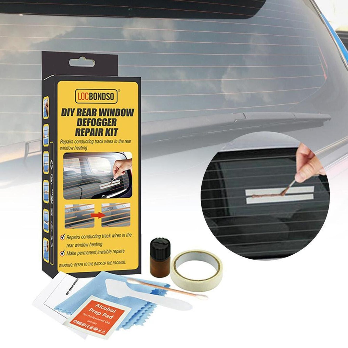 CLEARANCE- LOCBONDSO Complete Rear Window Defogger/Demister Repair Kit